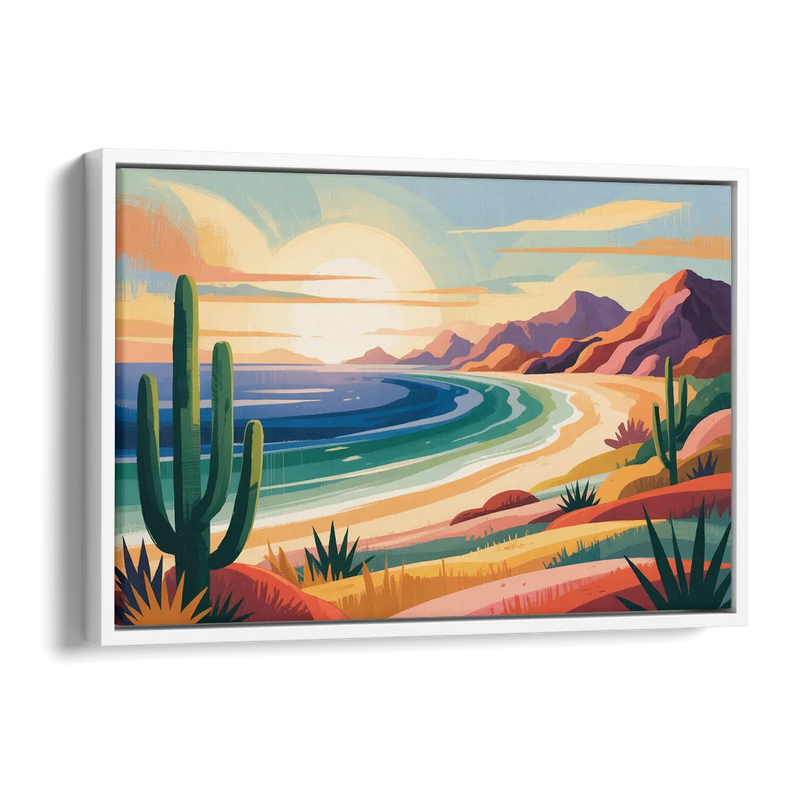Sea of Cortez Horizon Side - White Canvas Wall Art