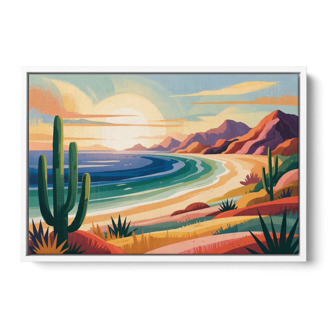 Sea of Cortez Horizon Front - White Canvas Wall Art