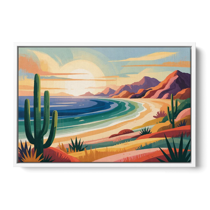 Sea of Cortez Horizon Front - White Canvas Wall Art