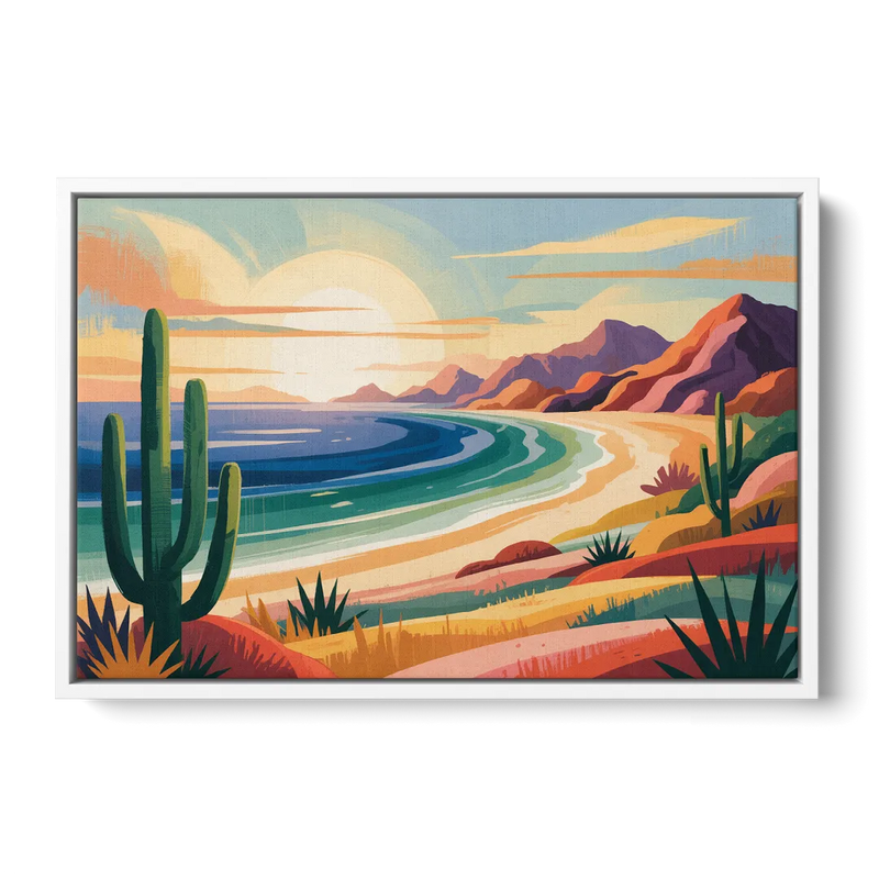 Sea of Cortez Horizon Front - White Canvas Wall Art