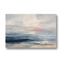 Seascape Painting of a Misty Dawn Horizon - Canvas Wall Art - Front