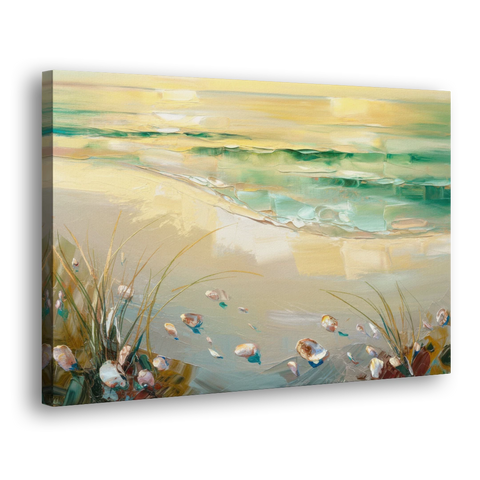 Seaside Beachfront Serenity - Canvas Wall Art - Side