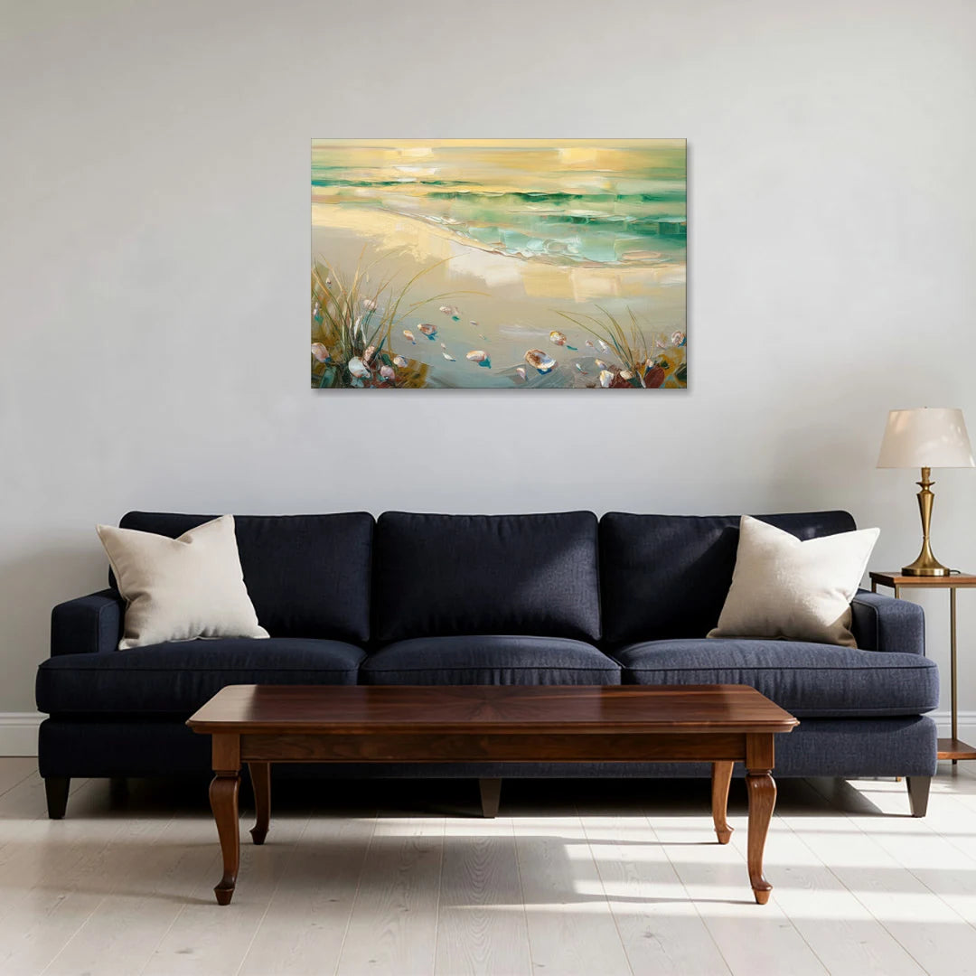 Seaside Beachfront Serenity - Canvas Wall Art - Sofa - 36x24