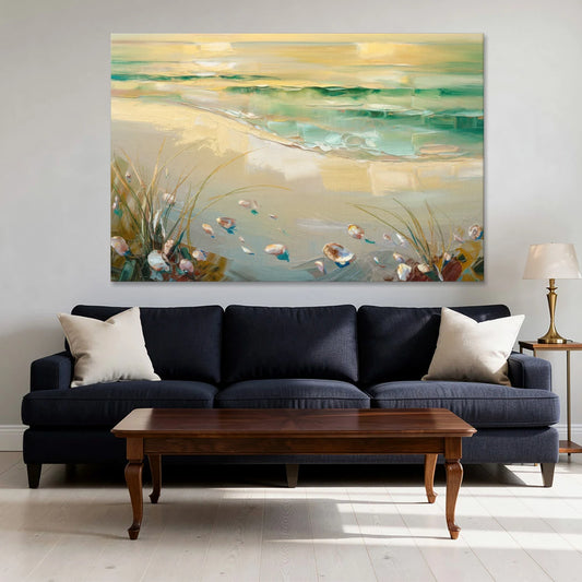 Seaside Beachfront Serenity - Canvas Wall Art - Sofa - 60x40