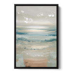 Seaside Blue Horizon - Black Framed Canvas Wall Art - Front