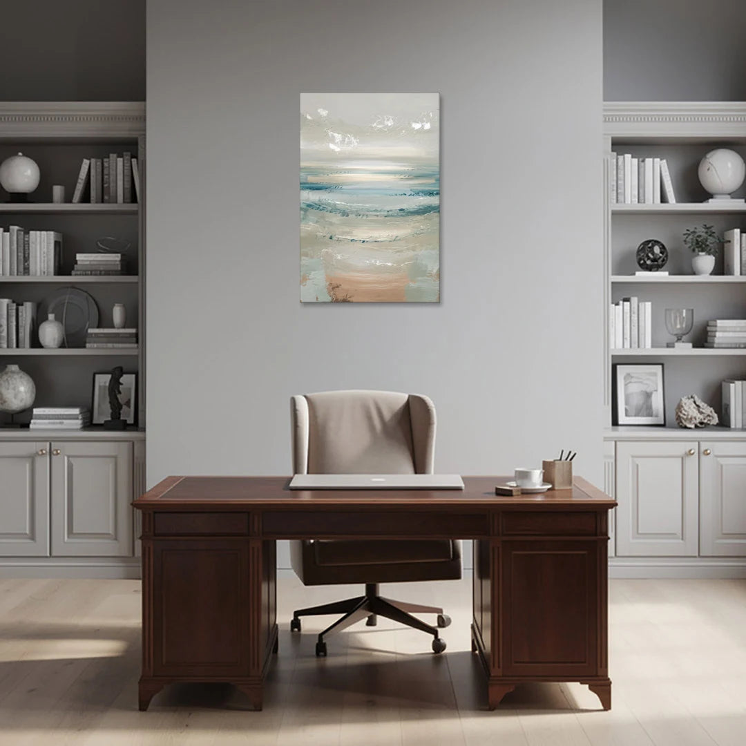 Seaside Blue Horizon - Canvas Wall Art - Office - 24x36