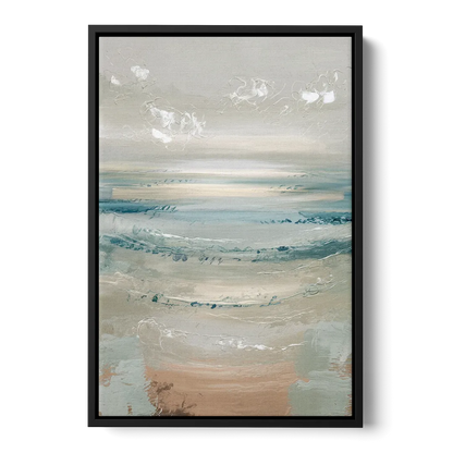 Seaside Blue Horizon Front - Black Canvas Wall Art