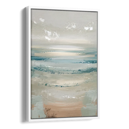 Seaside Blue Horizon Side - White Canvas Wall Art