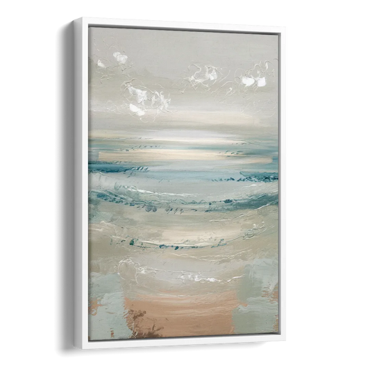 Seaside Blue Horizon Side - White Canvas Wall Art