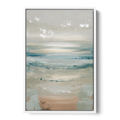 Seaside Blue Horizon Front - White Canvas Wall Art