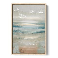 Seaside Blue Horizon - Oak Framed Canvas Wall Art - Front