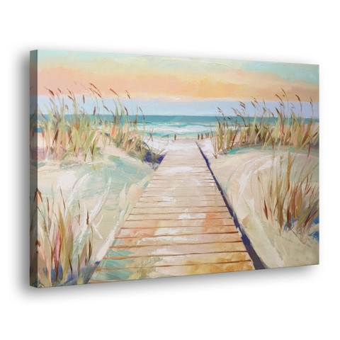 Seaside Boardwalk Dreams - Canvas Wall Art - Side