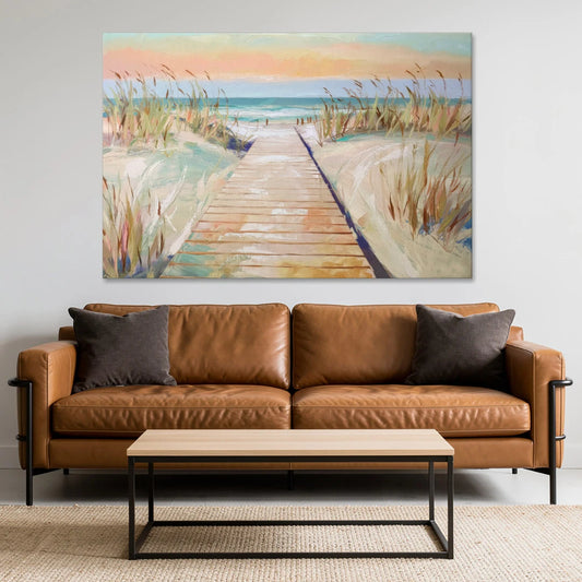 Seaside Boardwalk Dreams - Canvas Wall Art - Sofa - 60x40