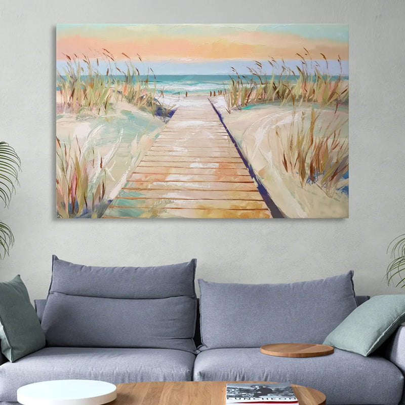 Seaside Boardwalk Dreams Sitting Room - Canvas Wall Art