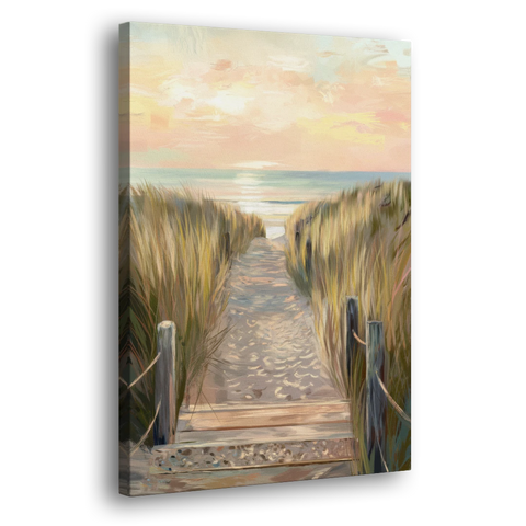 Seaside Coastal Path - Canvas Wall Art - Side