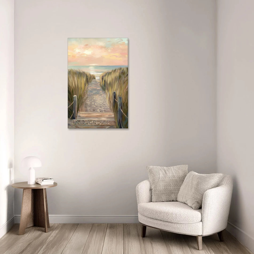 Seaside Coastal Path - Canvas Wall Art - Sofa - 24x36