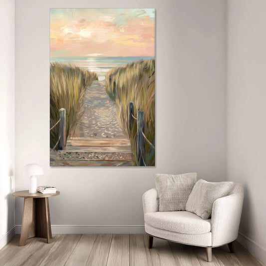 Seaside Coastal Path - Canvas Wall Art - Sofa - 40x60