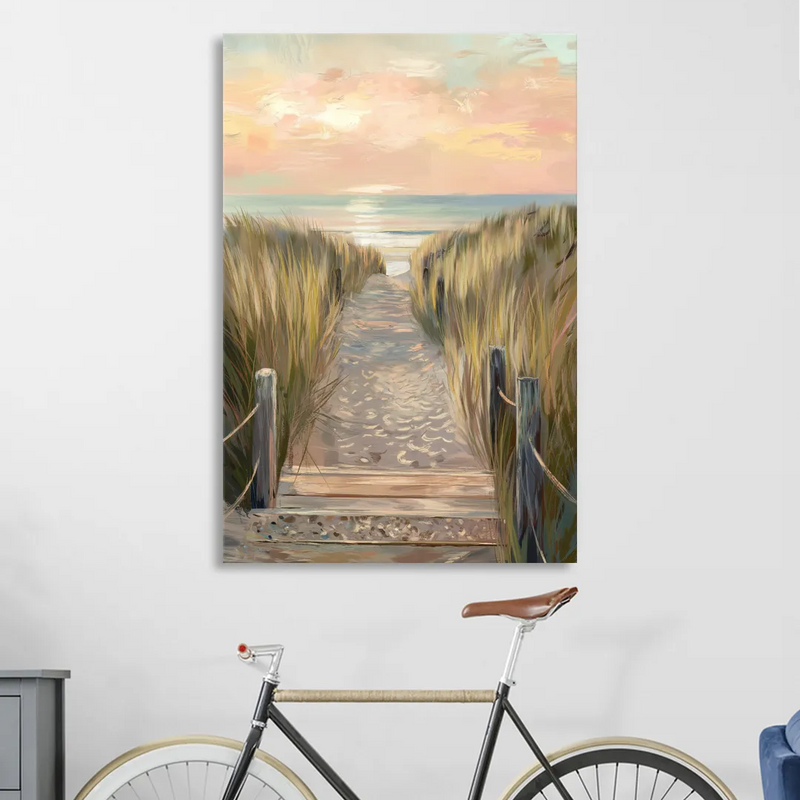 Seaside Coastal Path Sitting Room - Canvas Wall Art