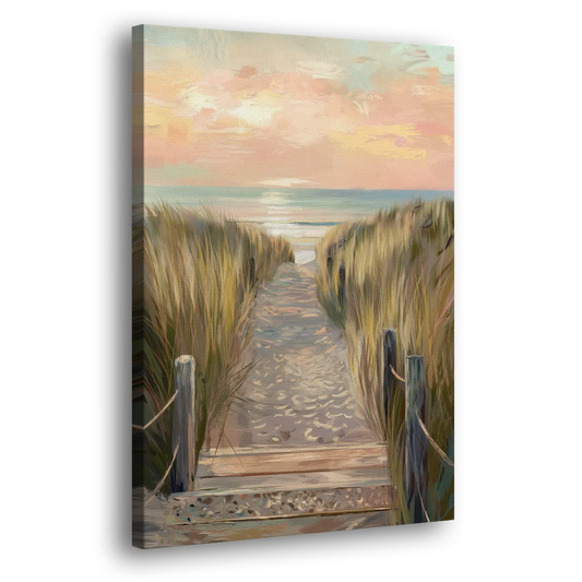 Seaside Coastal Path Side - Canvas Wall Art