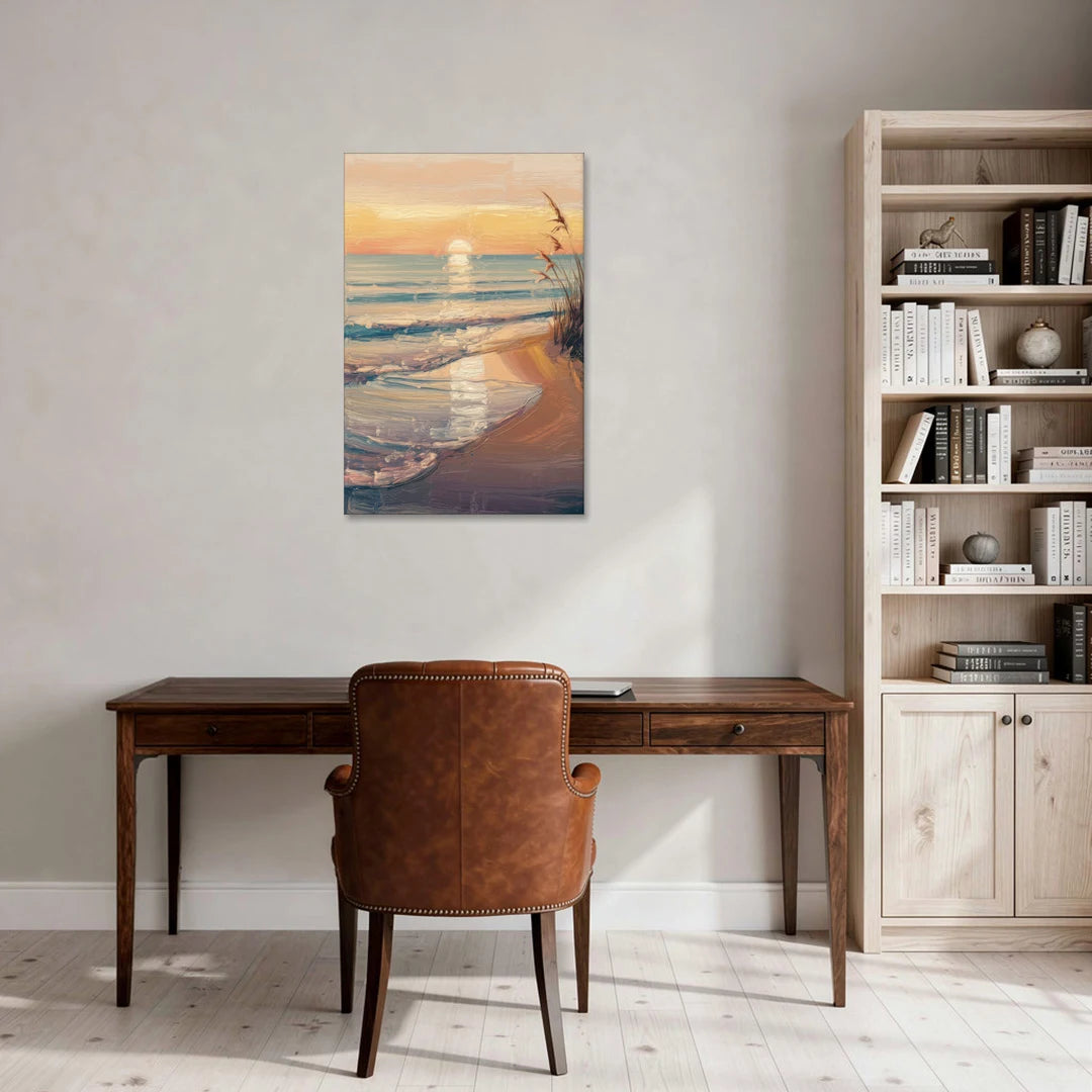 Seaside Coastal Sunrise - Canvas Wall Art - Office - 24x36