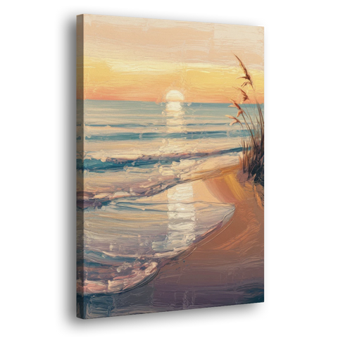 Seaside Coastal Sunrise - Canvas Wall Art - Side