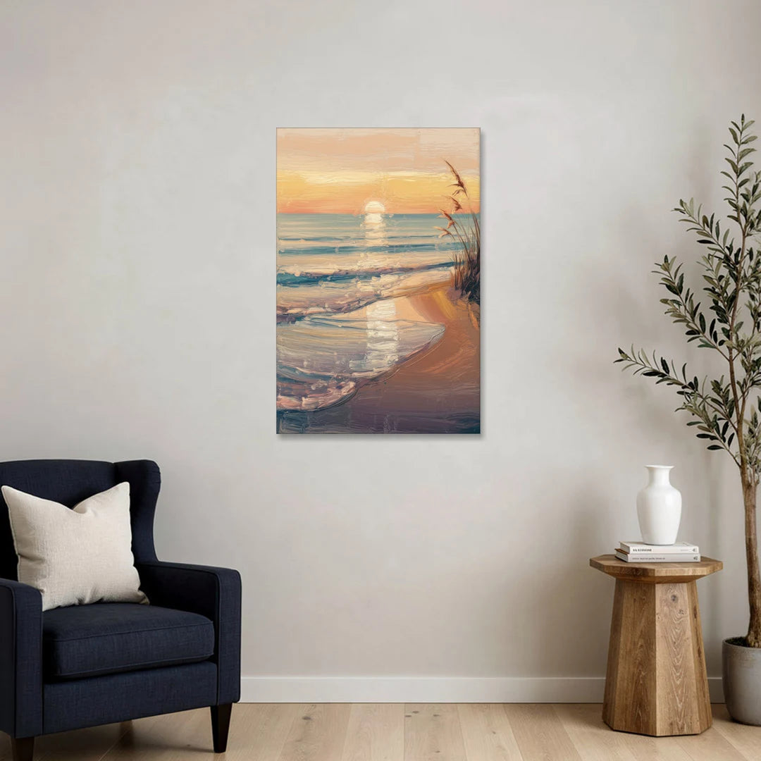 Seaside Coastal Sunrise - Canvas Wall Art - Sofa - 24x36