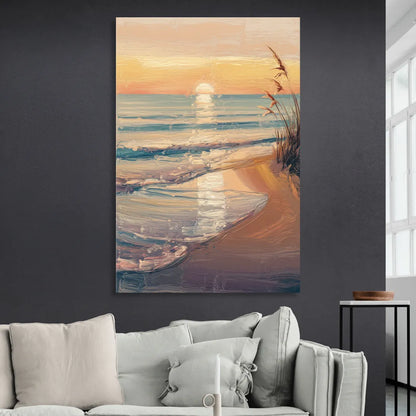Seaside Coastal Sunrise Sitting Room - Canvas Wall Art
