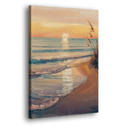 Seaside Coastal Sunrise Side - Canvas Wall Art