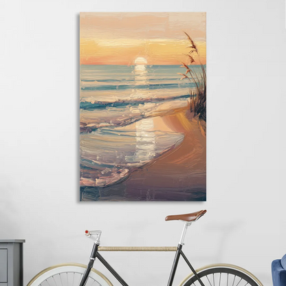 Seaside Coastal Sunrise Living Room - Canvas Wall Art