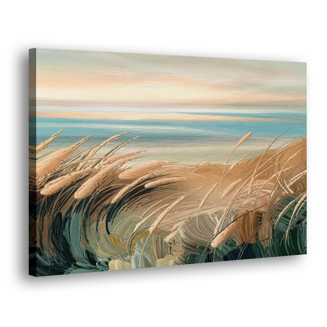 Seaside Dunes And Grass Side - Canvas Wall Art