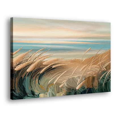 Seaside Dunes And Grass Side - Canvas Wall Art
