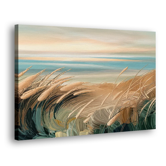 Seaside Dunes And Grass Side - Canvas Wall Art