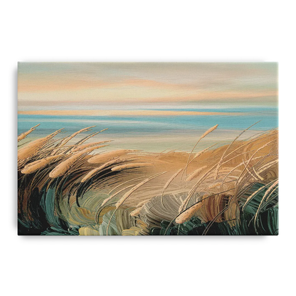 Seaside Dunes And Grass Front - Canvas Wall Art