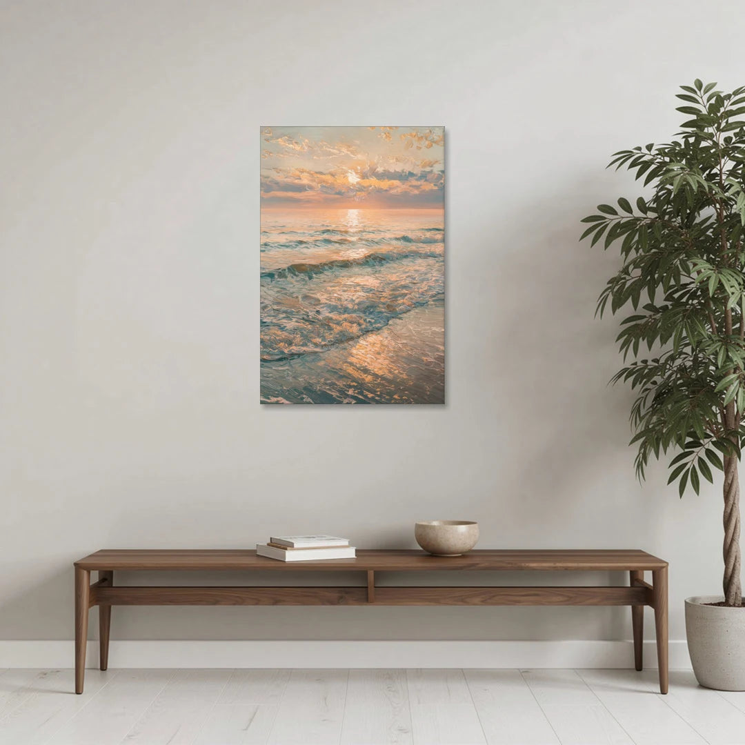 Seaside Golden Hour - Canvas Wall Art - Coffee Table - 24x36