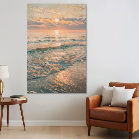 Seaside Golden Hour - Canvas Wall Art - Sofa - 40x60