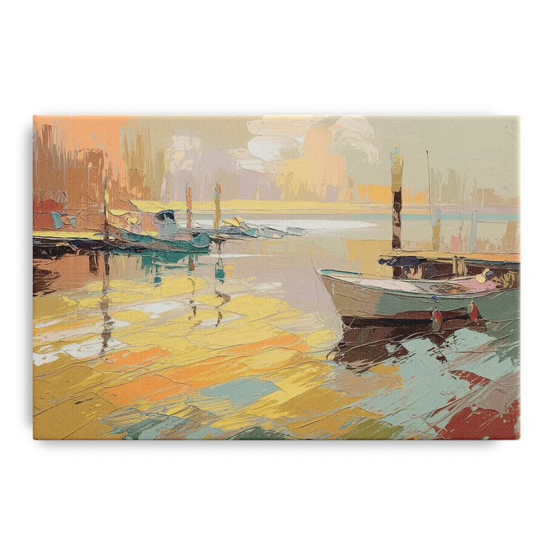 Seaside Harbor Reflections Front - Canvas Wall Art