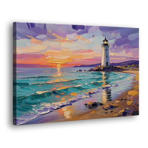Seaside Lighthouse View - Canvas Wall Art - Side