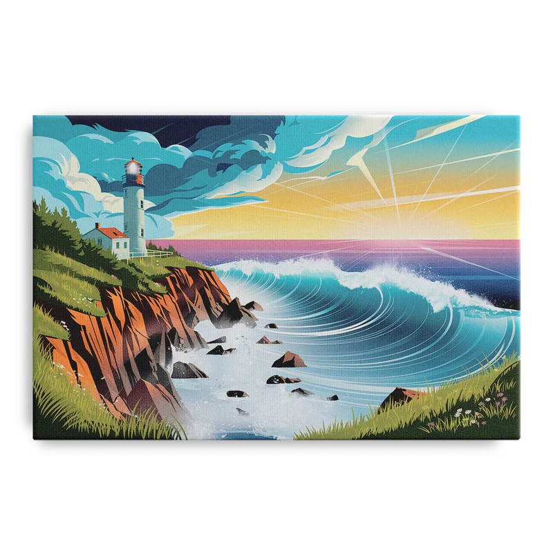 Seaside Lighthouse View Front - Canvas Wall Art