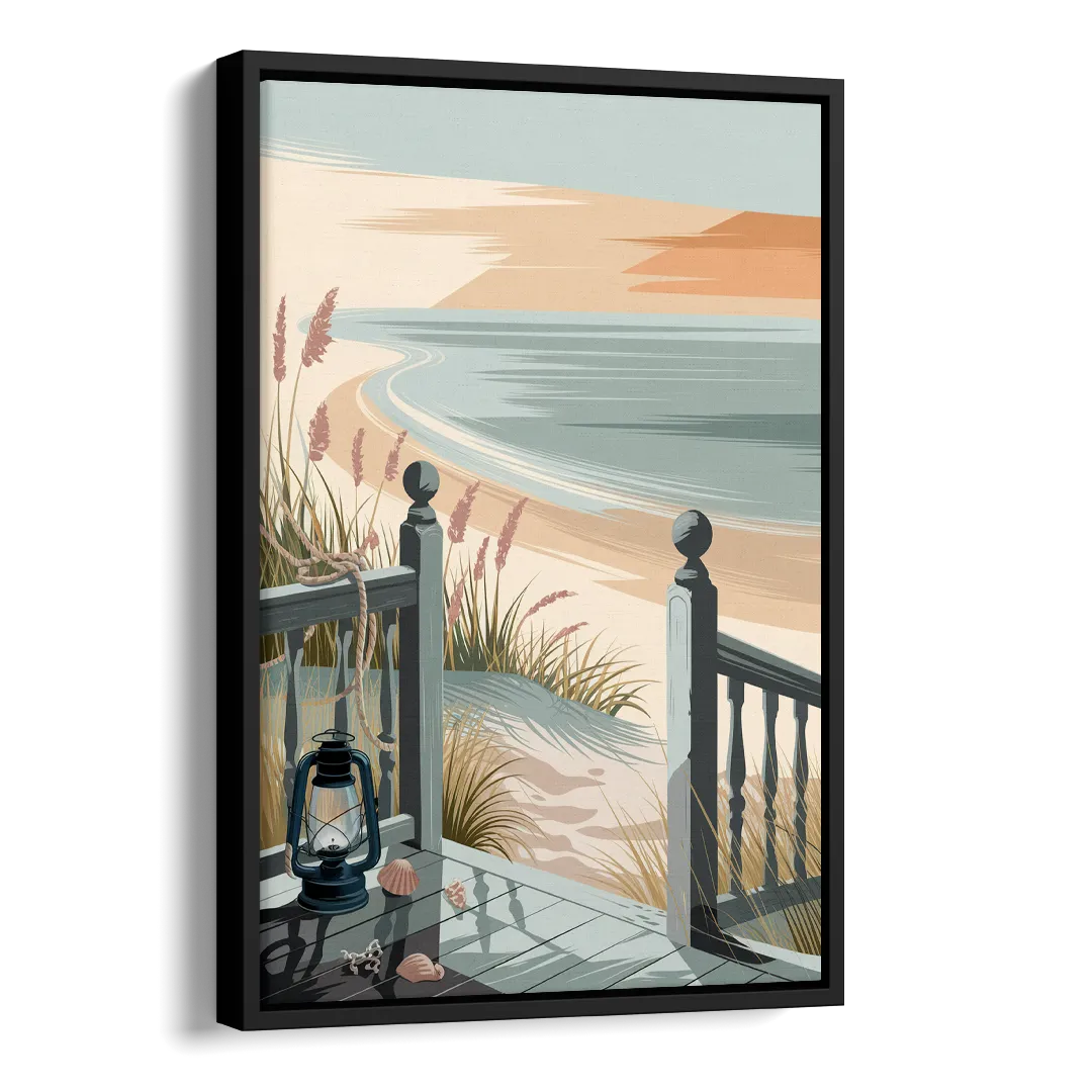 Seaside Nautical Charm Side - Black Canvas Wall Art