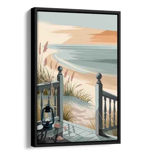 Seaside Nautical Charm Side - Black Canvas Wall Art