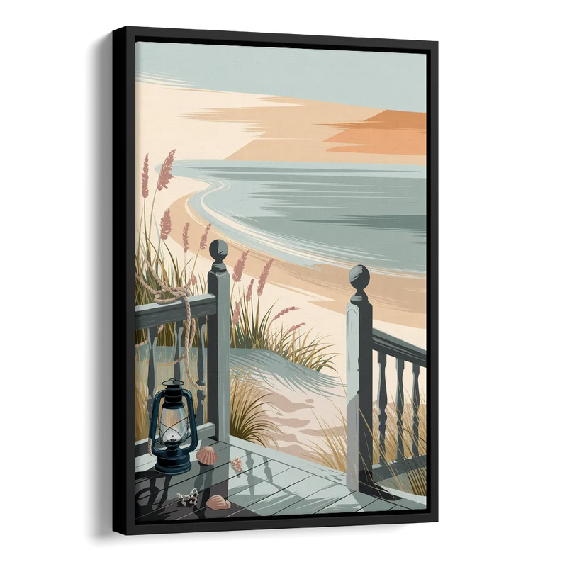 Seaside Nautical Charm Side - Black Canvas Wall Art