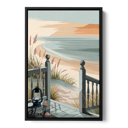 Seaside Nautical Charm Front - Black Canvas Wall Art