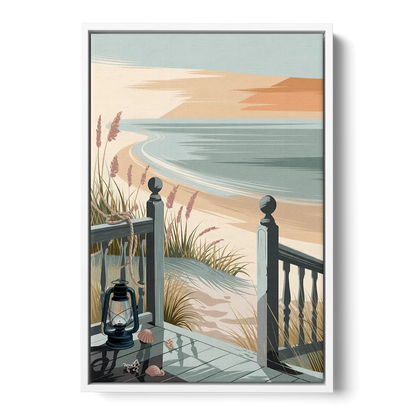 Seaside Nautical Charm Front - White Canvas Wall Art