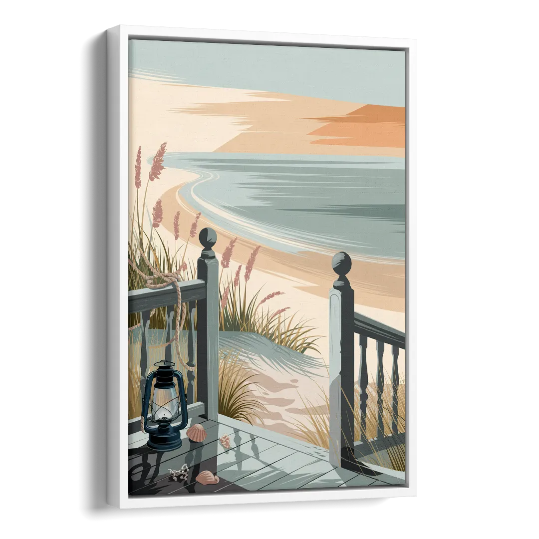 Seaside Nautical Charm Side - White Canvas Wall Art