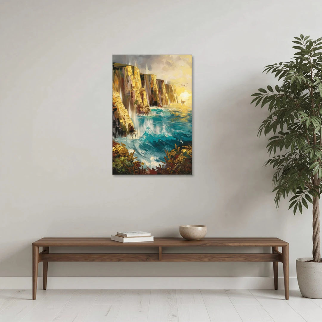 Seaside Rocky Cliffs - Canvas Wall Art - Coffee Table - 24x36