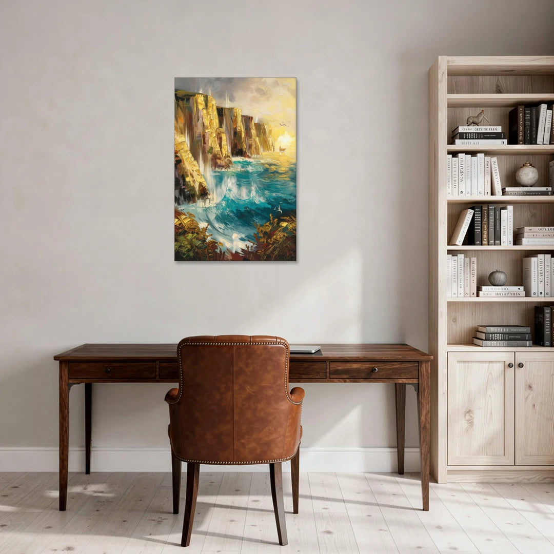 Seaside Rocky Cliffs - Canvas Wall Art - Office - 24x36