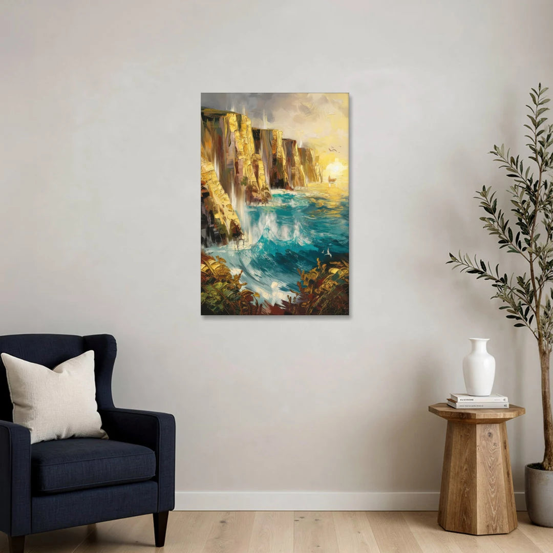 Seaside Rocky Cliffs - Canvas Wall Art - Sofa - 24x36