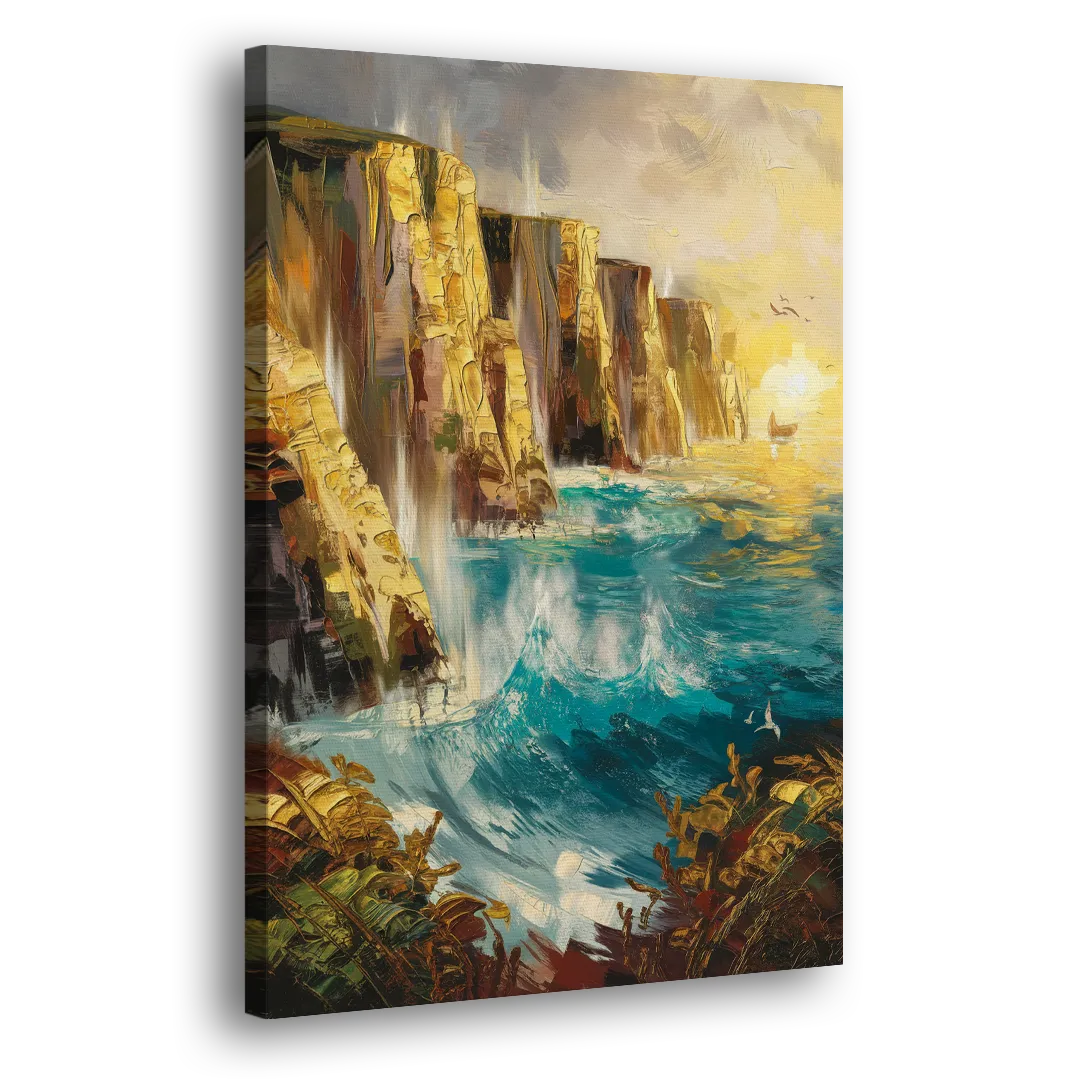 Seaside Rocky Cliffs Side - Canvas Wall Art