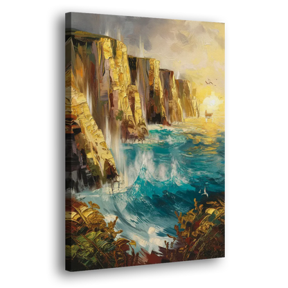 Seaside Rocky Cliffs Side - Canvas Wall Art