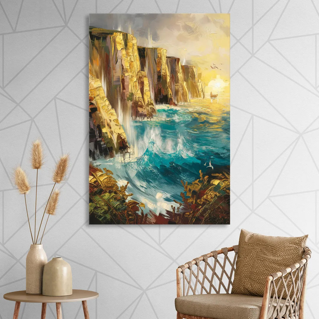 Seaside Rocky Cliffs Sitting Room - Canvas Wall Art